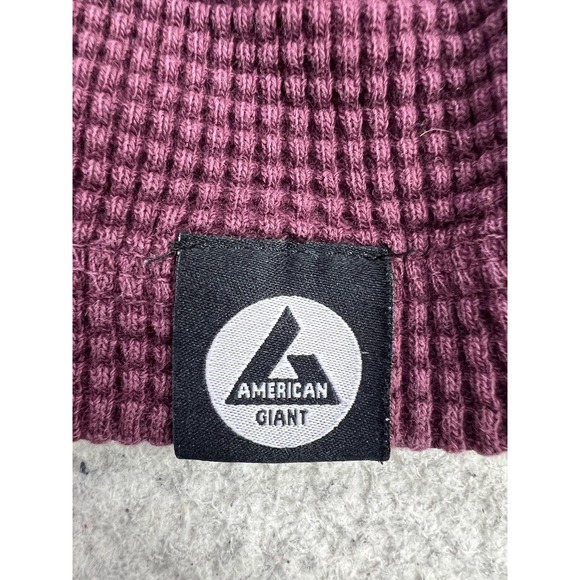 American Giant Thermal Shirt Womens Large Purple Waffle Knit Long Sleeve USA - Picture 3 of 9